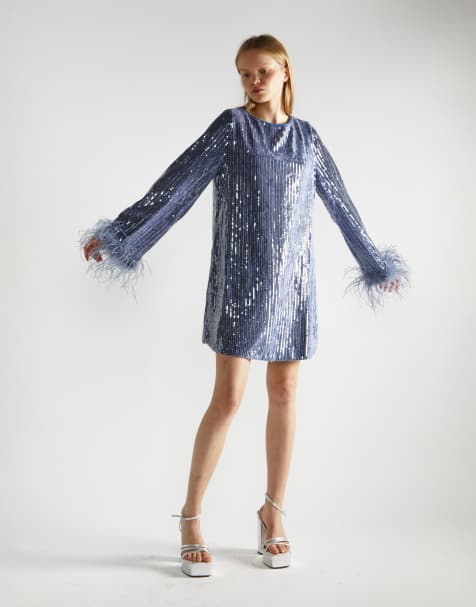 Long Sleeve Sequin Dresses | Long Sleeve Sparkly Dresses | ASOS