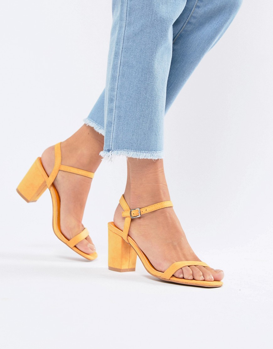 Glamorous - ferskenfarvede sandaler med blokhæl-Orange