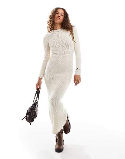 Cream knit shops dress