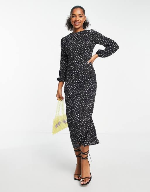 Midi shift dress with sleeves sale