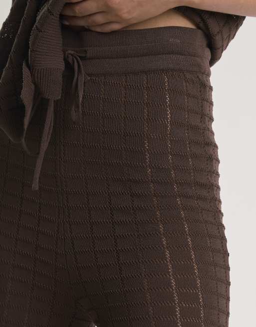 Glamorous Flared knit trousers in brown, 4 of 4