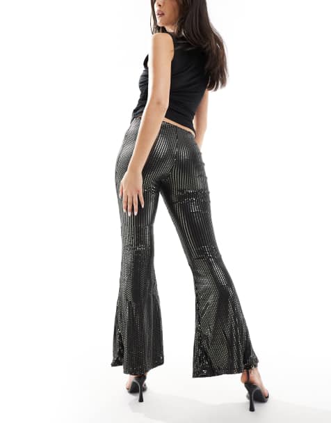 Zara Sheer Pants Forever 21 Women's 2xL Plus Ornate Flare Jordyn