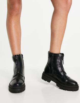 flat zip ankle boots