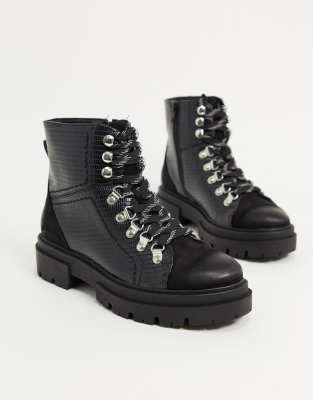 black croc boots flat