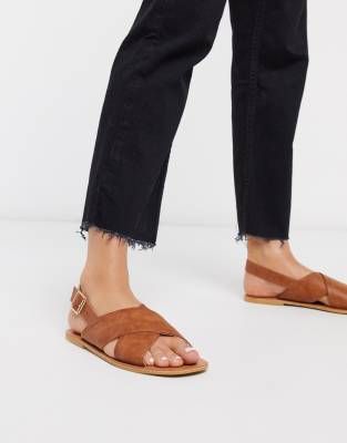 asos tan flat sandals