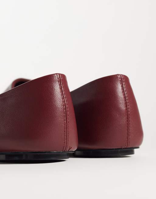 Glamorous flat shoes in deep red, 3 of 4
