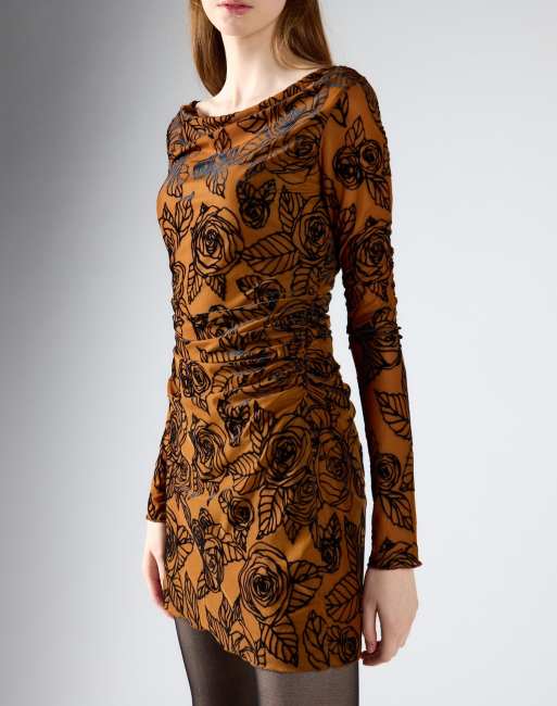 Glamorous Floral mesh mini dress in rust rose mesh, 2 of 4