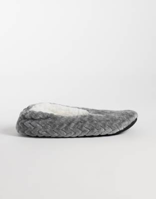 Glamorous Fluffy Slippers In Grey