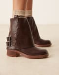 [Glamorous] Glamorous fold over low ankle boots in brown 36 BROWN