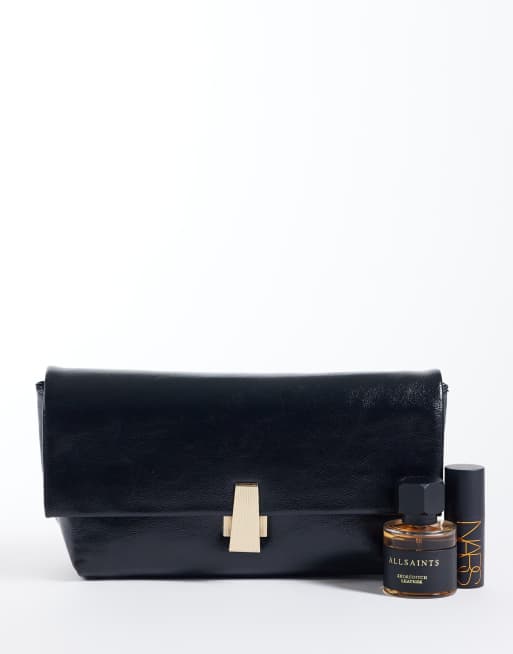 Glamorous fold top clutch bag in black, 2 of 4