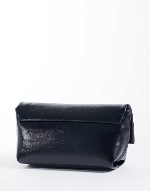 Glamorous fold top clutch bag in black, 4 of 4