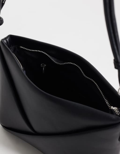 Glamorous folded detail cross body bag in black, 2 of 4