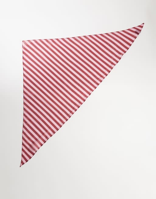 Glamorous - Foulard rosa e rosso a righe, 3 di 3