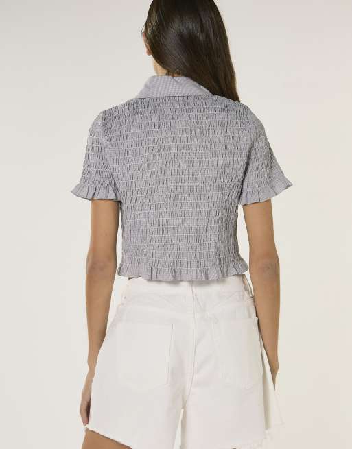 Glamorous Frayed hem denim shorts in white, 4 of 4
