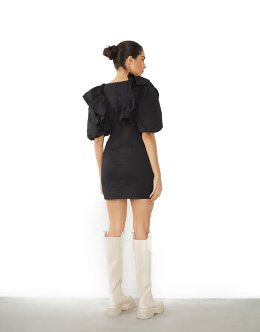 Glamorous Frill mini dress in black, 2 of 3