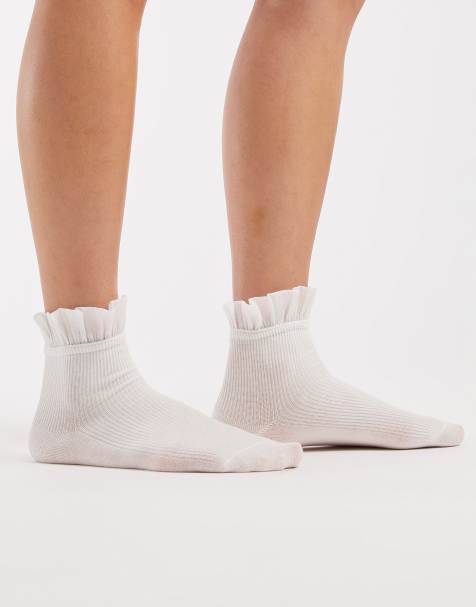 Glamorous frilly socks in black - view 1