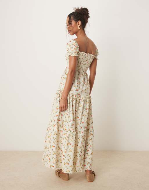 Glamorous - Gerimpelde maxi jurk in fruitprint, 2 van 4