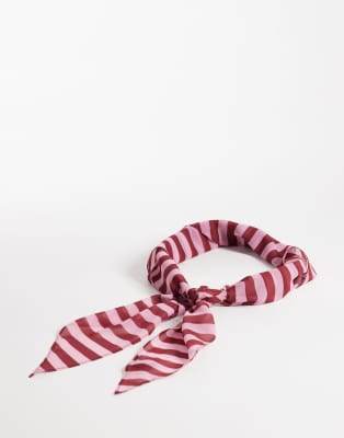 Glamorous - Gestreiftes Kopftuch in Rosa und Rot