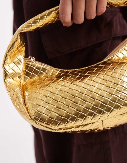 Glamorous - Geweven handtas in goud, 4 van 4
