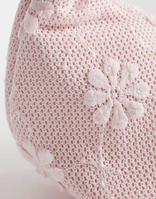 Glamorous - Geweven handtas met bloemenprint in roze, 4 van 4