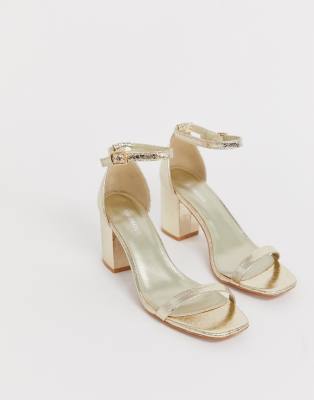 asos gold block heels