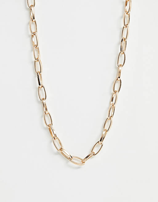 Glamorous gold chunky chain necklace