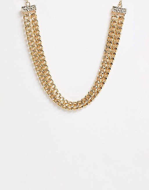Glamorous gold double chunky chain necklace | ASOS