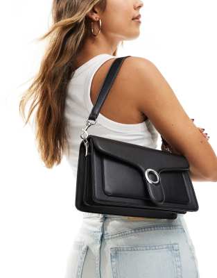 grab bag with crossbody strap in black