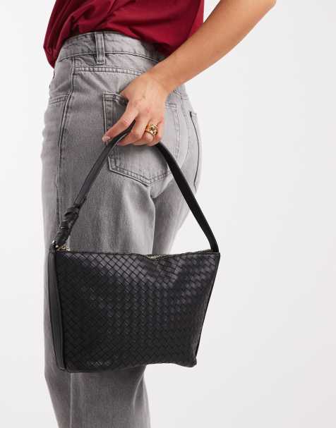 Glamorous - Grand sac porté épaule effet tressé - Noir - view 1