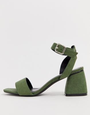 Glamorous green block heel sandals | ASOS