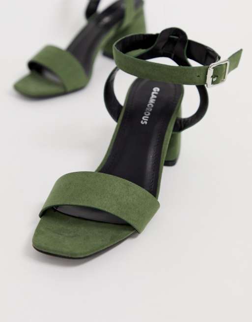 Glamorous green block heel sandals ASOS