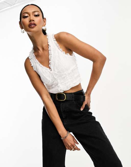 Off white shop lace crop top