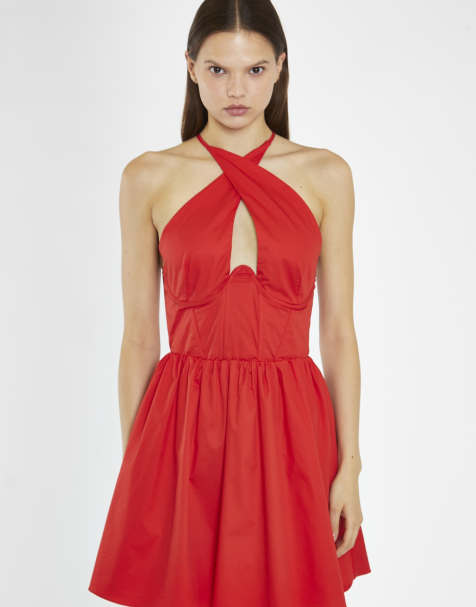 Glamorous Halterneck mini dress in poppy red - view 1