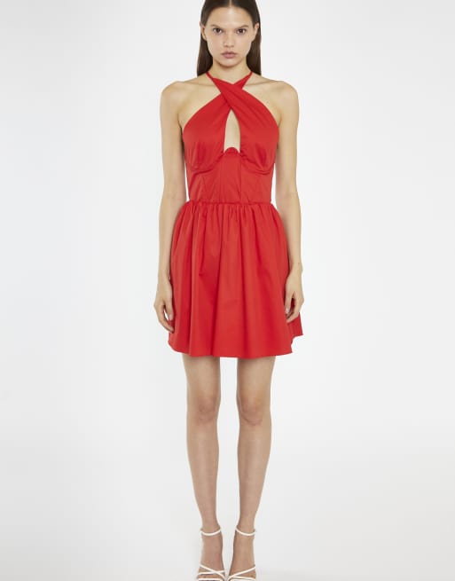 Glamorous Halterneck mini dress in poppy red, 2 of 4