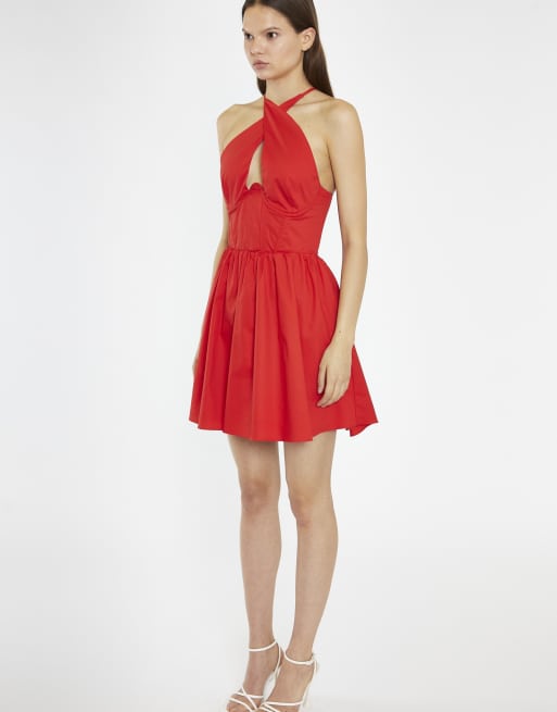Glamorous Halterneck mini dress in poppy red, 4 of 4