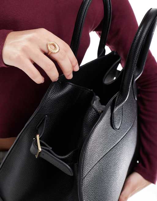 Glamorous handheld large tote bag in black 