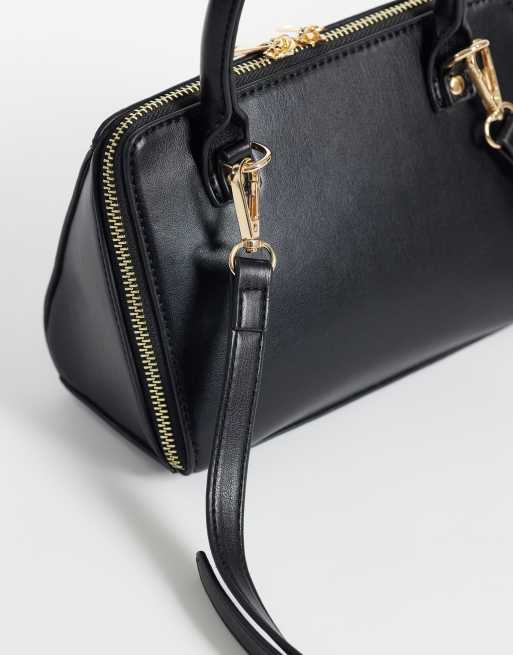 Glamorous handtas met handgreep bovenaan in zwart, 3 van 4