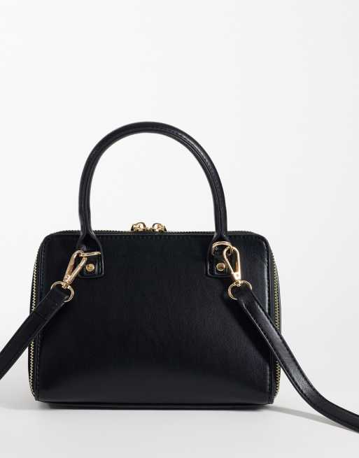 Glamorous handtas met handgreep bovenaan in zwart, 4 van 4