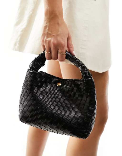 Glamorous Handtasche in Schwarz mit Flechtstruktur