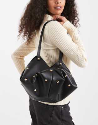 Glamorous - Handtasche in Schwarz mit Nietenbesatz