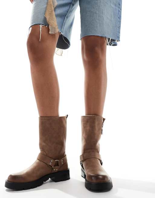 Glamorous - Harness - Stivali stile biker lavaggio beige, 4 di 4