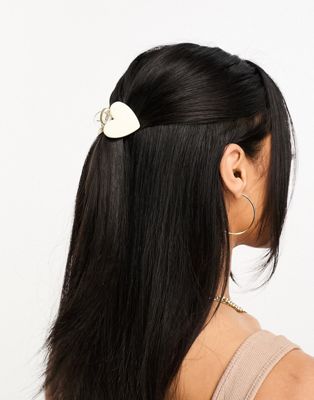 Glamorous heart hair claw clip in white - ASOS Price Checker