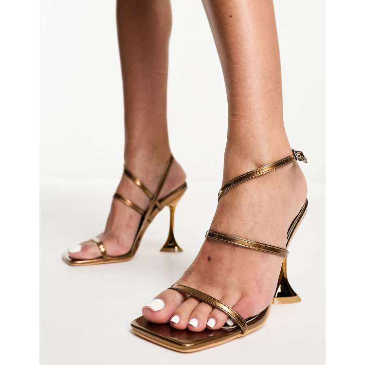 Bronze chunky hot sale heels