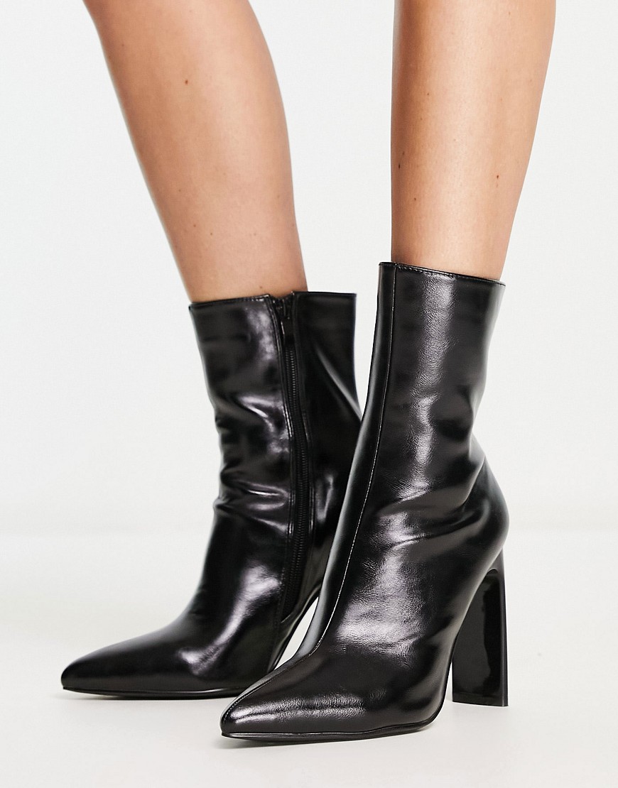 Glamorous heeled ankle boots in black