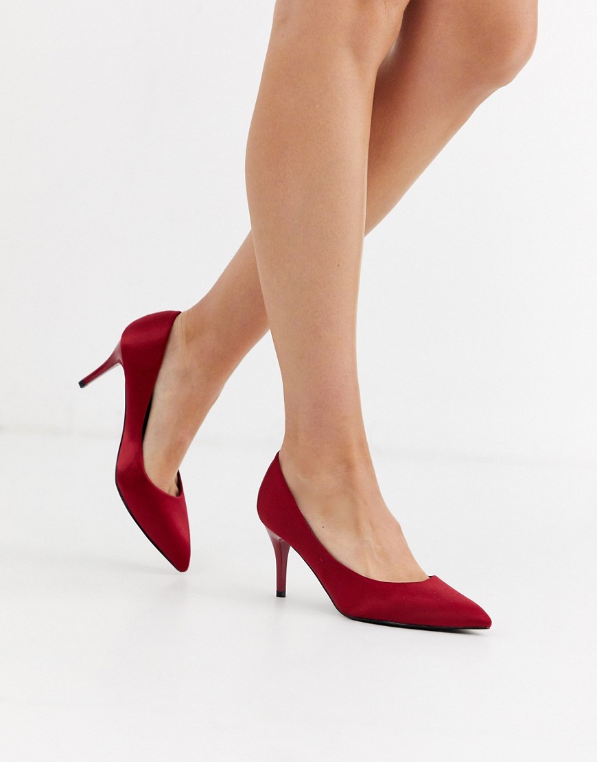 Glamorous heeled court shoe-Red