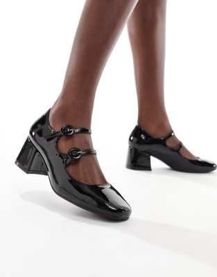Glamorous Glamorous heeled mary janes in black patent