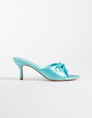 Glamorous Heeled Muled Sandals In Blue