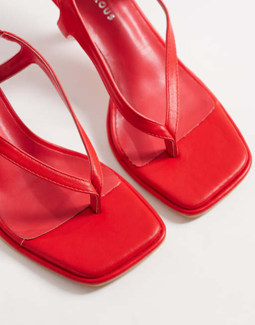 Glamorous heeled sandals in red, 2 of 4