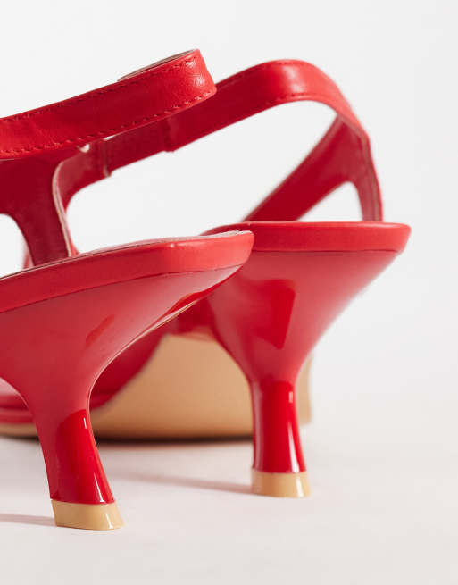 Glamorous heeled sandals in red, 3 of 4