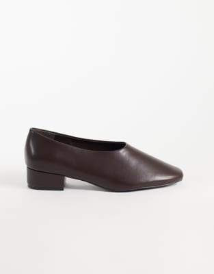 Glamorous Heeled Slipper Shoes In Brown